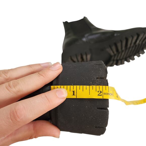 Schuh Womens Avelina Leather Chunky Chelsea Boots Size US 9 Black Croc Leather - Picture 14 of 15